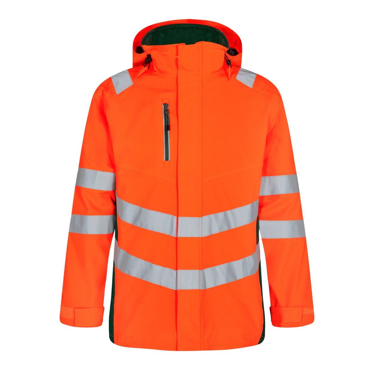 ENGEL Safety Shellparka in Orange/Grün, Größe XS