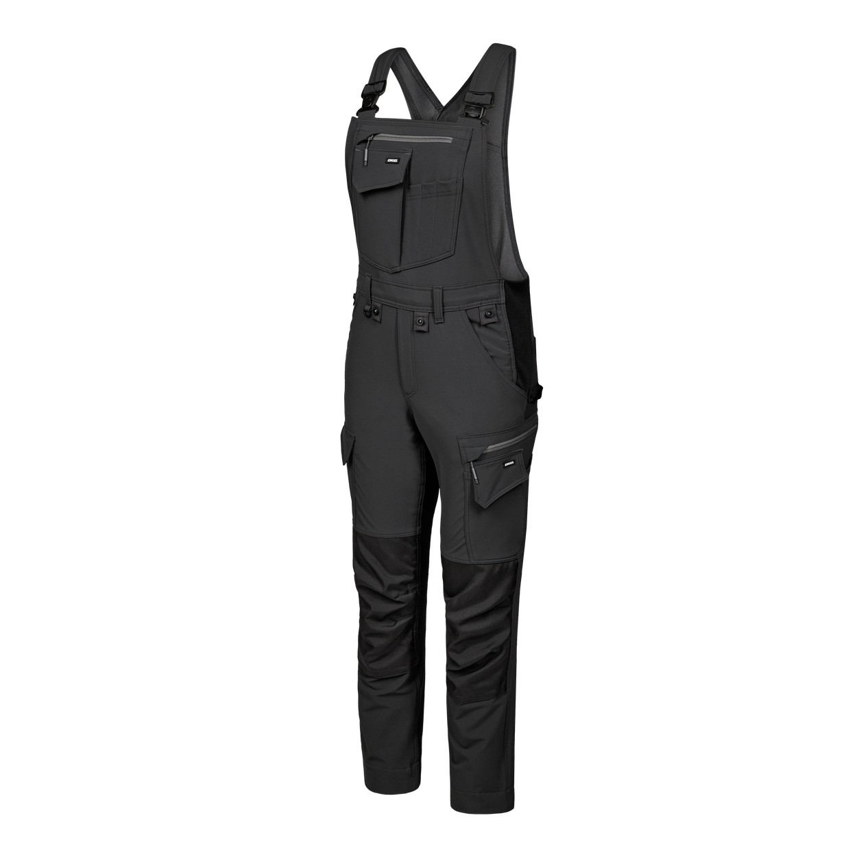ENGEL Entire Damen Latzhose mit 4-Wege-Stretch in Anthrazitgrau/Schwarz, Größe 48