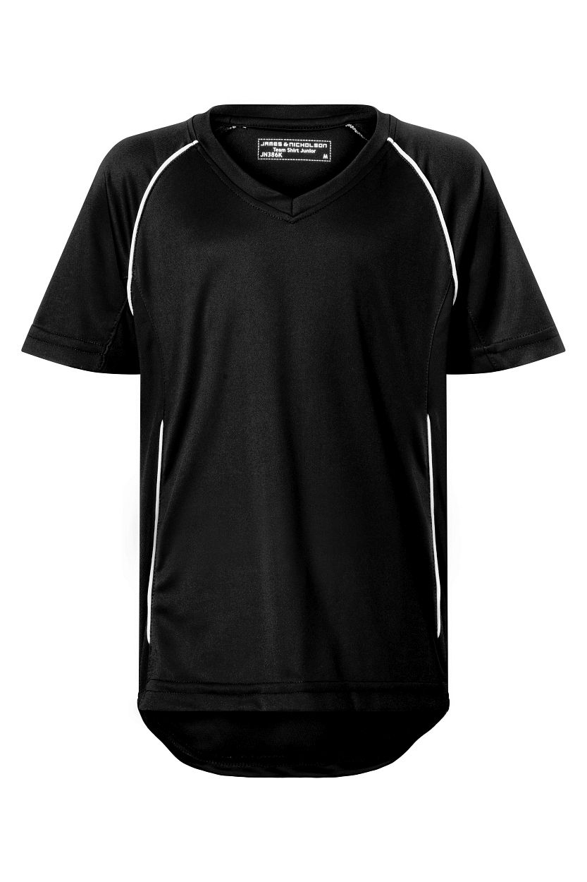 Team Shirt Junior "JN386K" in Black/White, Größe 2XL - Daiber