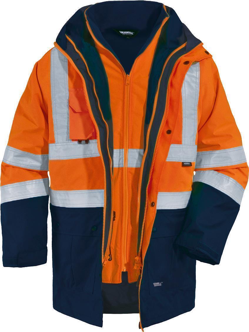 Warnschutz-Kontrast-Parka leuchtorange-marine in Gr. XXL von Vizwell