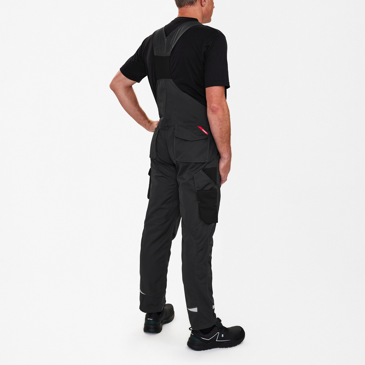 ENGEL Galaxy Light Latzhose in Anthrazitgrau/Schwarz, Größe 106