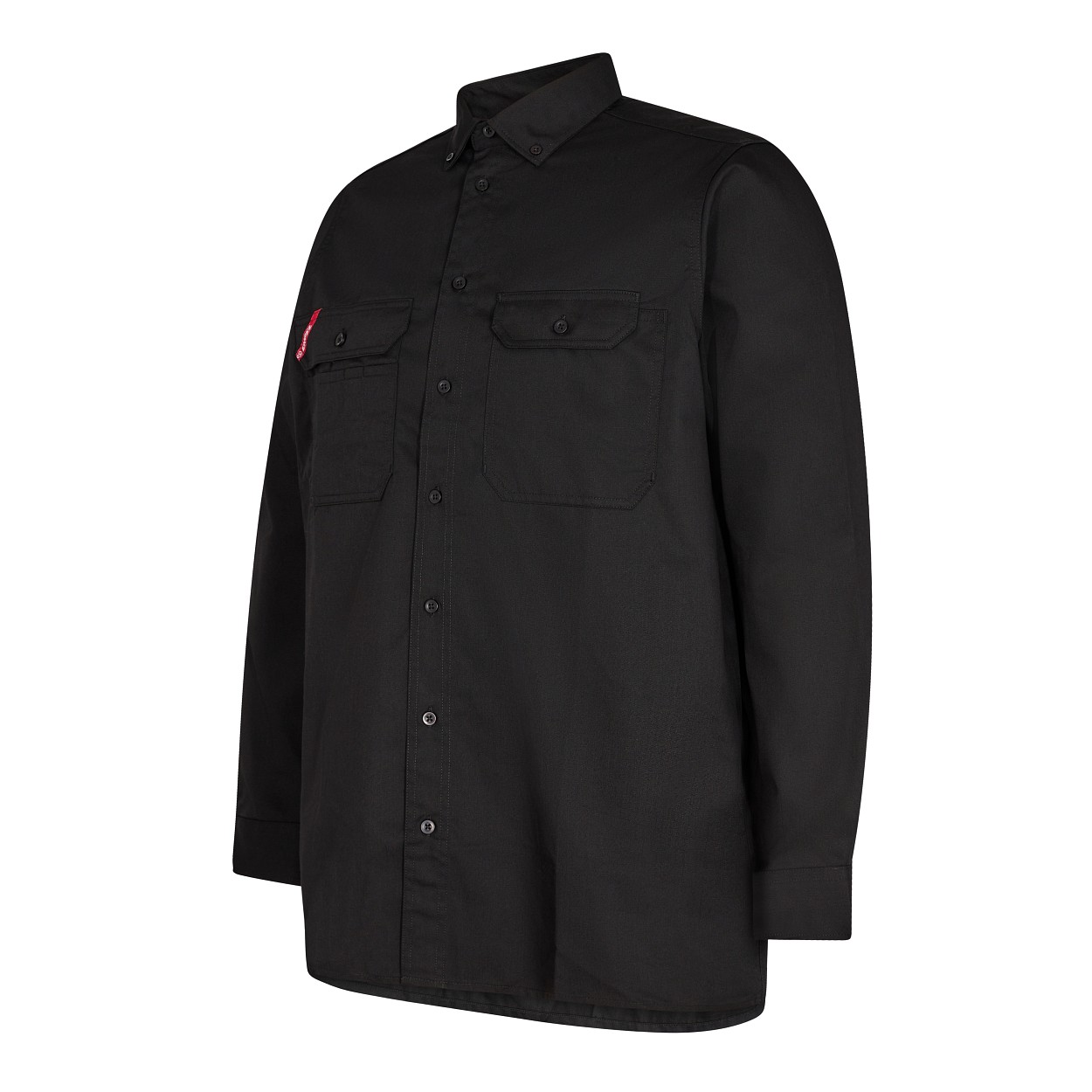 ENGEL Extend langärmliges Herrenhemd in Schwarz, Größe 49/50