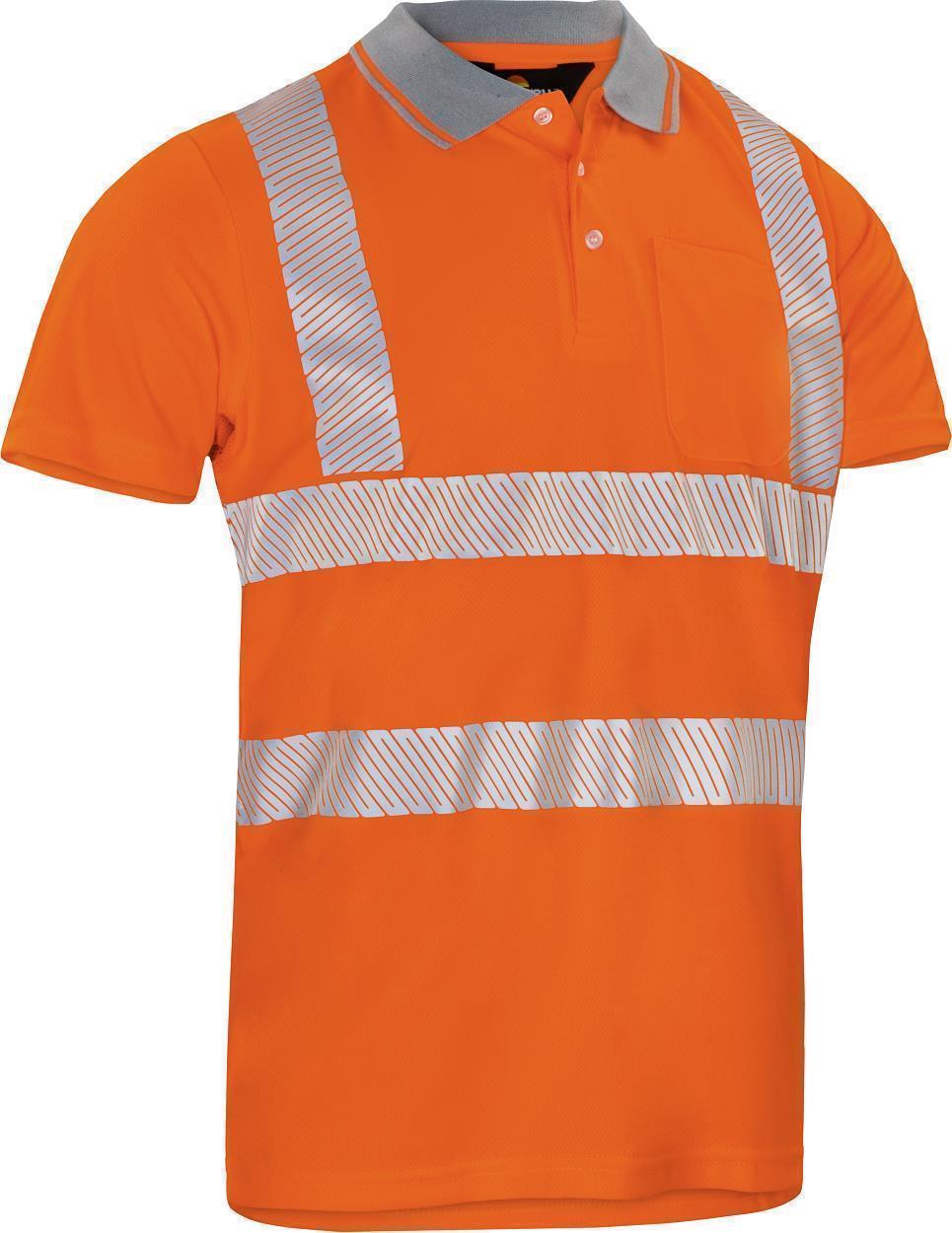 Warnschutz-Poloshirt leuchtorange in Gr. XXL von Vizwell