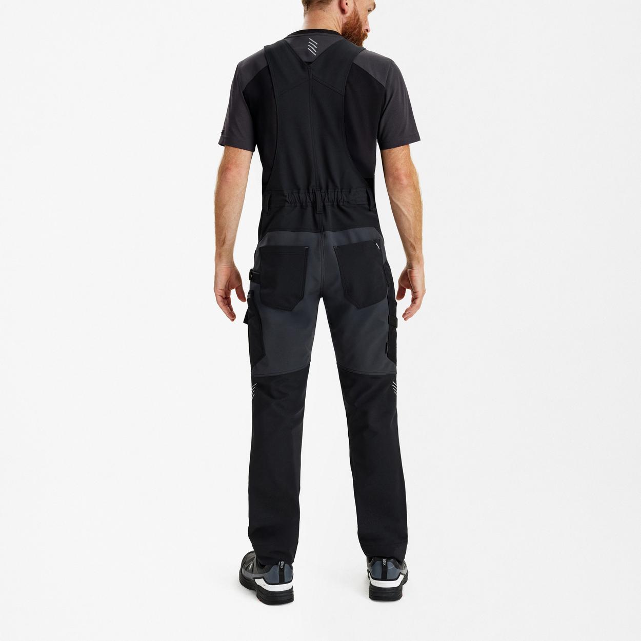 ENGEL Entire Latzhose mit 4-Wege-Stretch in Schwarz/Anthrazit Grau, Größe 26