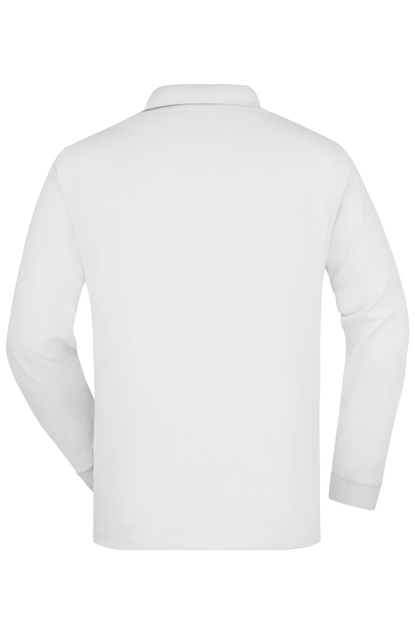 Polo-Piqué Long-Sleeved "JN022" in White, Größe 2XL - Daiber