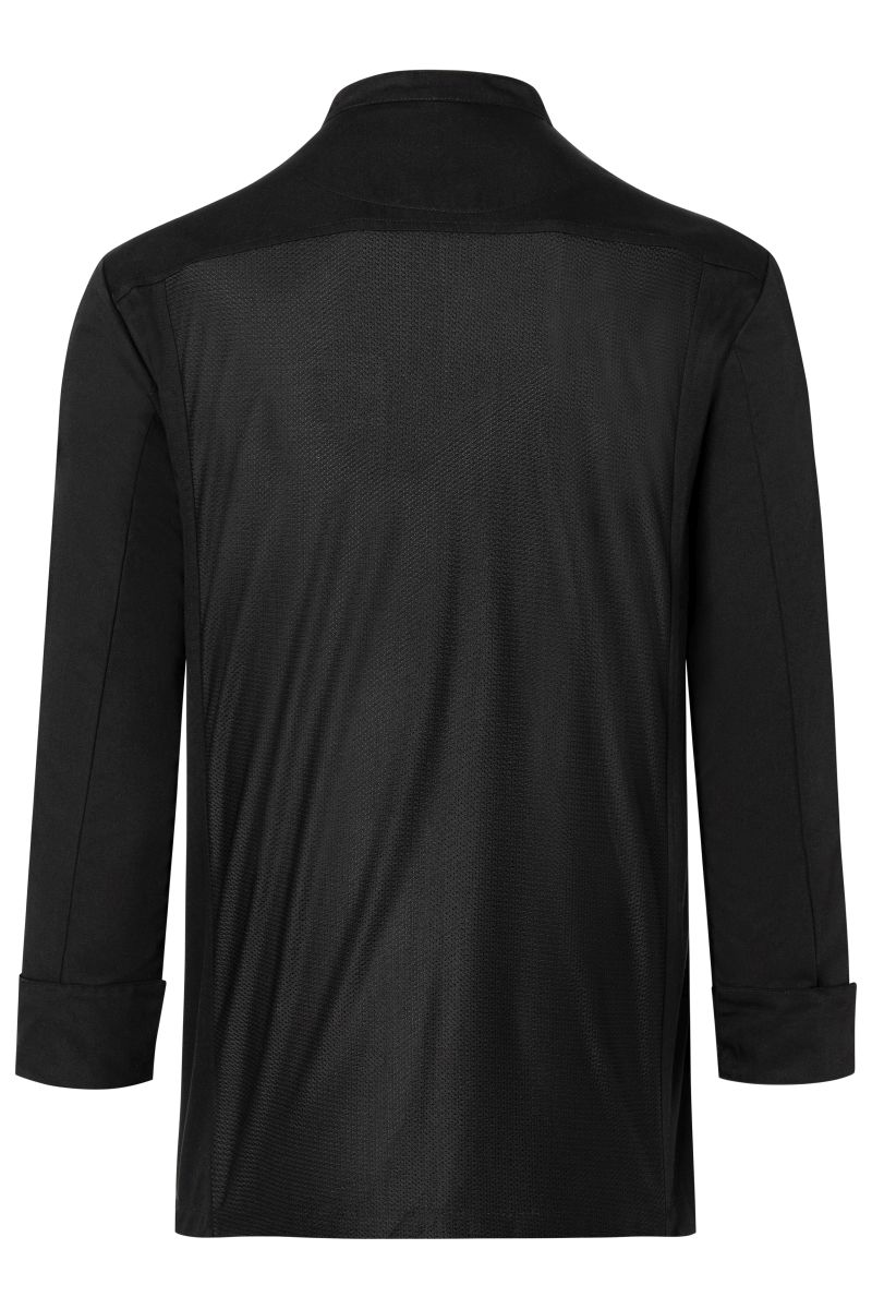 Langarm Überwurf-Kochhemd Basic Größe XS in Schwarz von Karlowsky