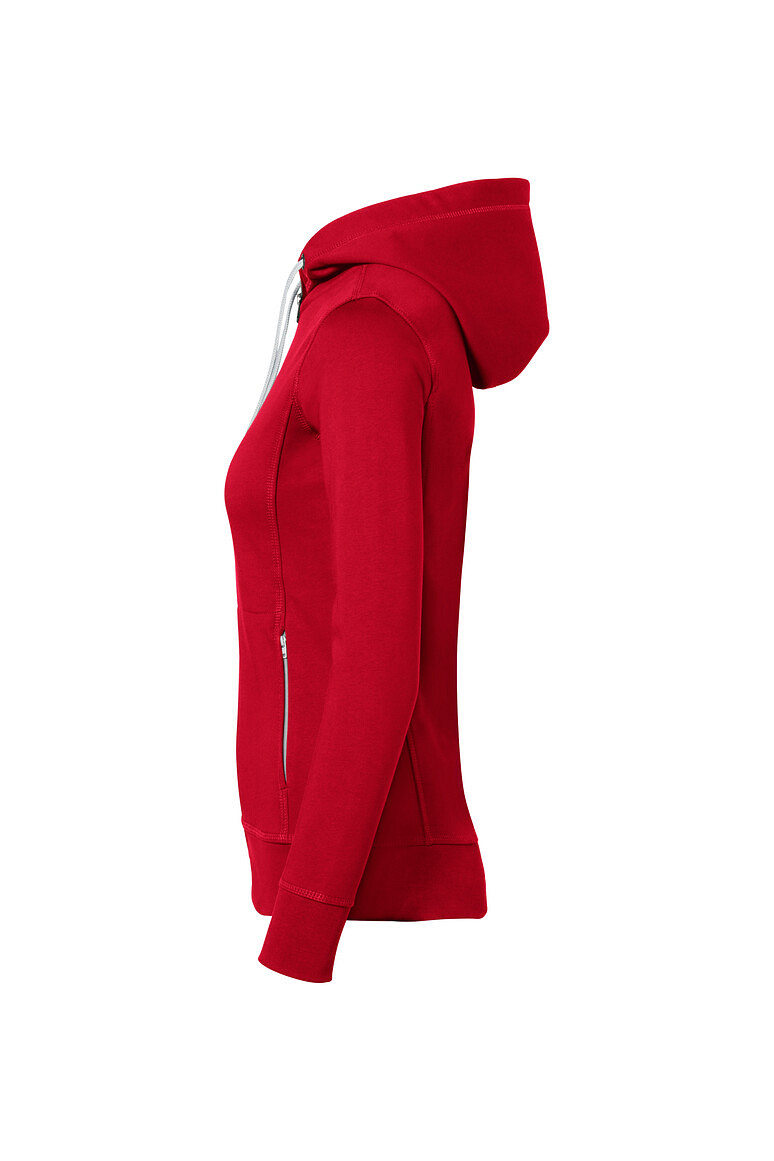 HAKRO 255 Damen Kapuzenjacke Bonded ECO in rot/silber, Größe 3XL