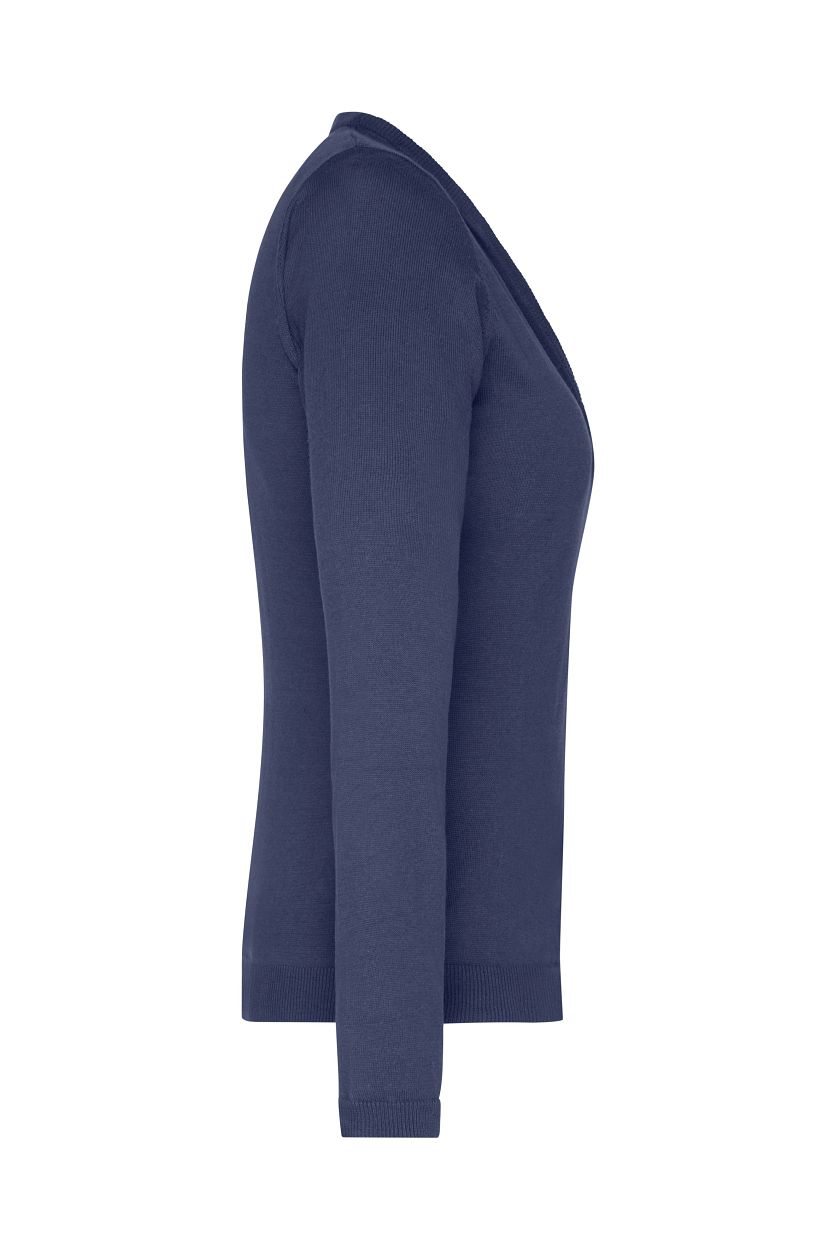 Ladies' V-Neck Cardigan "JN660" in Navy, Größe 2XL - Daiber
