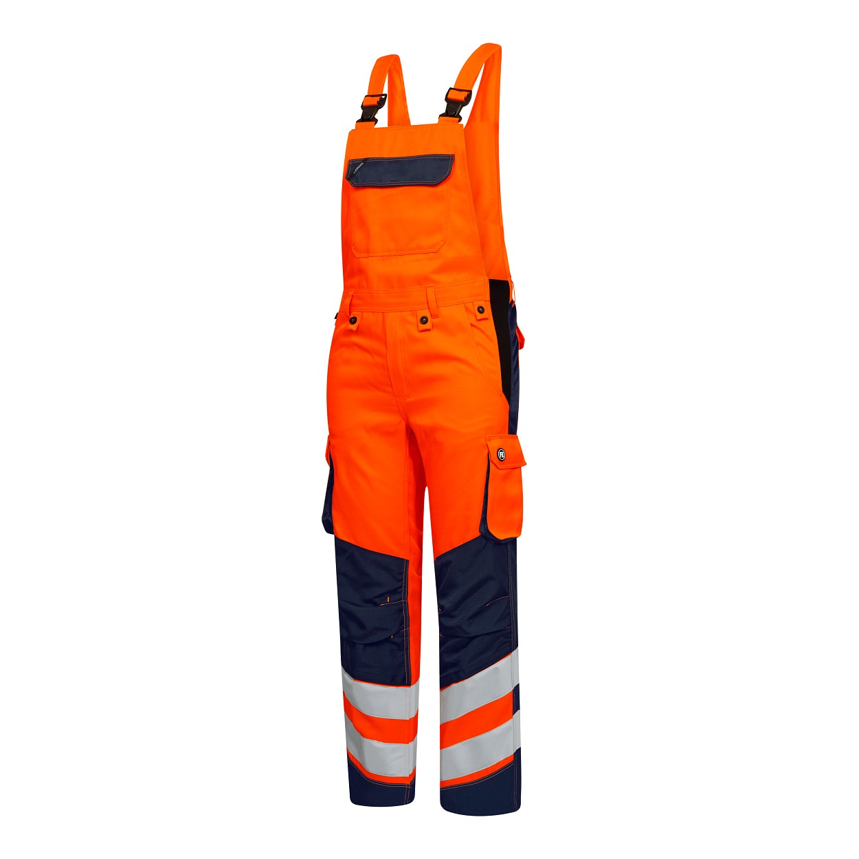 ENGEL Safety Light Latzhose in Orange/Blue ink, Größe 106