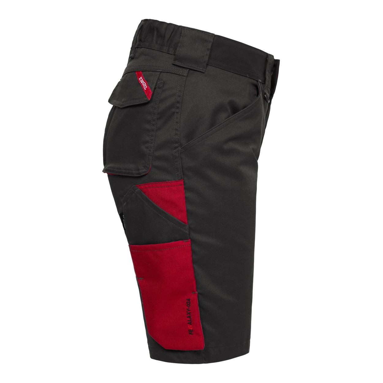 ENGEL Galaxy Damen Arbeitsshorts mit 2-Wege-Stretch in Anthrazit Grau/Tomato Red, Größe 48
