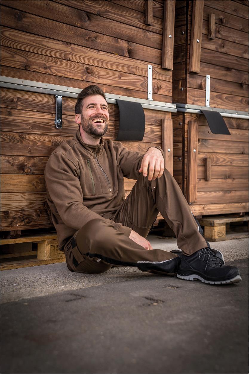 Zip-Sweater Paul FLEXR09 Flex Line in Haselnuss, Gr. 2XL von Leibwächter