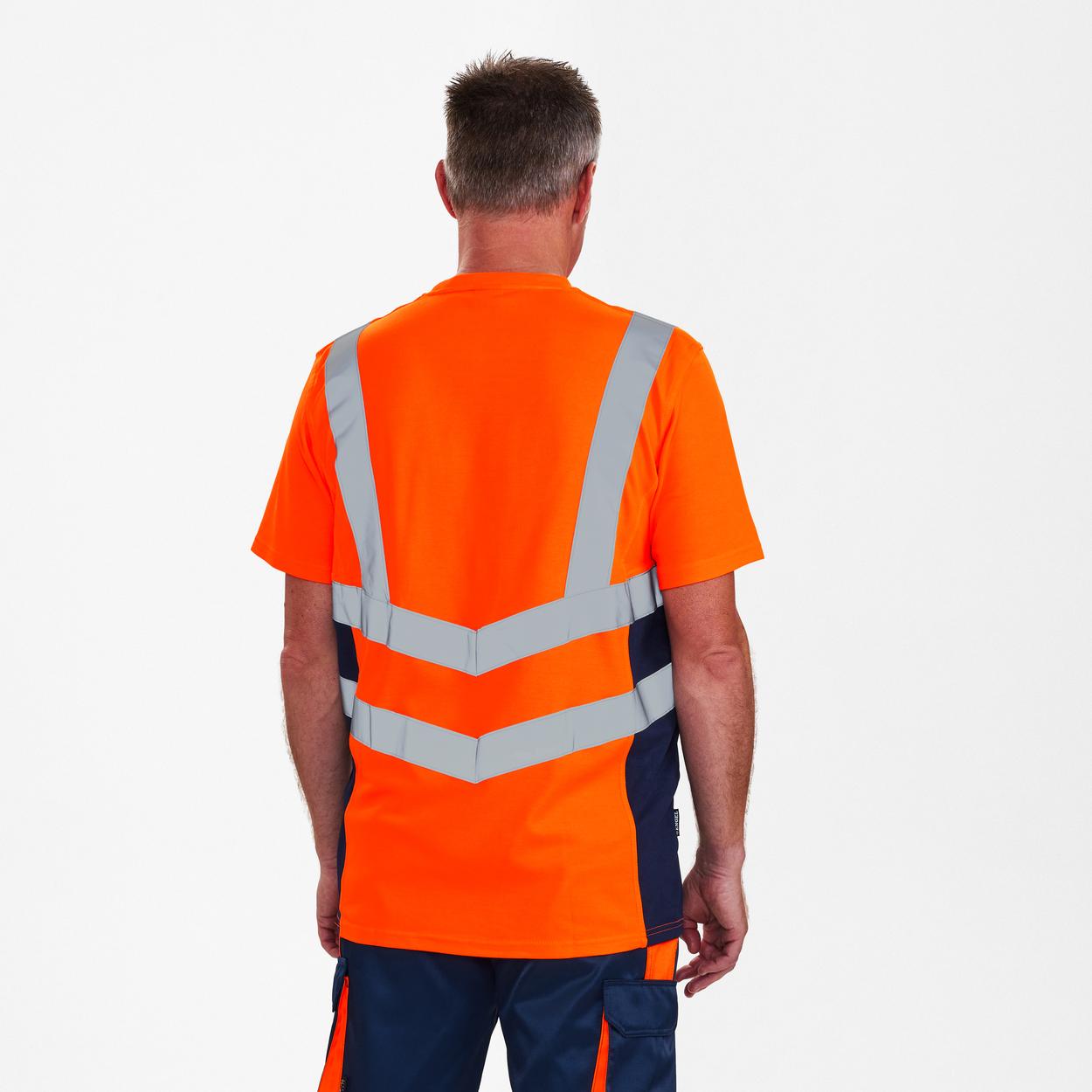 ENGEL Safety T-Shirt in Orange/Blue ink, Größe XS