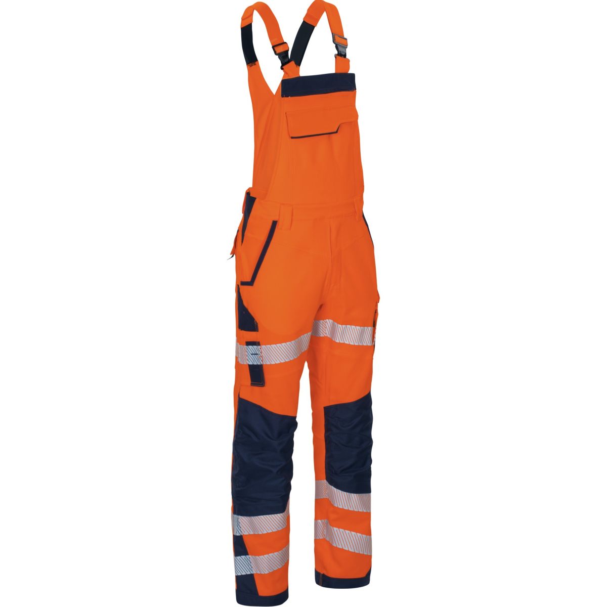 Latzhose Flex-HiVis leuchtorange-marine von Vizwell Latzhose Flex-HiVis leuchtorange-marine von Vizwell