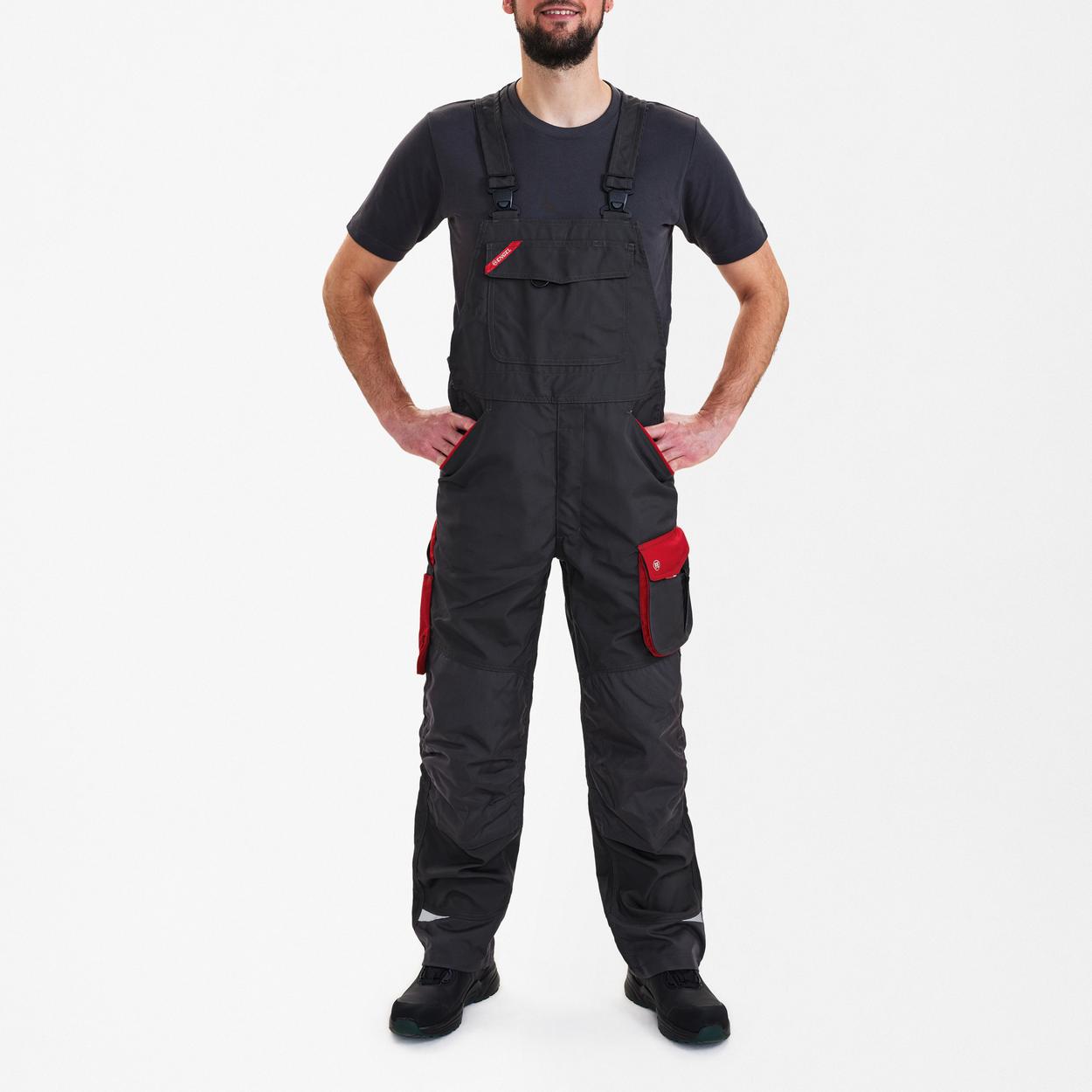 ENGEL Galaxy Latzhose in Anthrazit Grau/Tomato Red, Größe 106