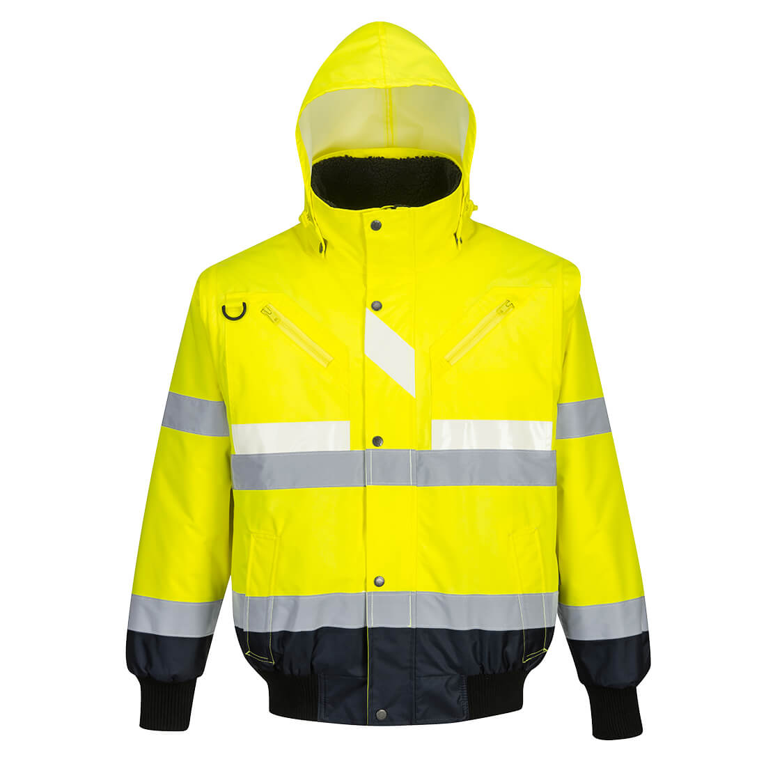 Glowtex™ Warnschutz 3-in-1 Kontrast Pilotjacke  G465 in Gelb / Navy, Größe 3XL von Portwest