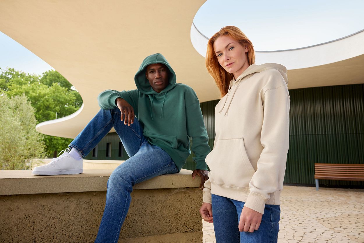 Oversized Sweat Hoody UNISEX OCS Blended & RCS "8052" in White, Größe 3XL - Daiber