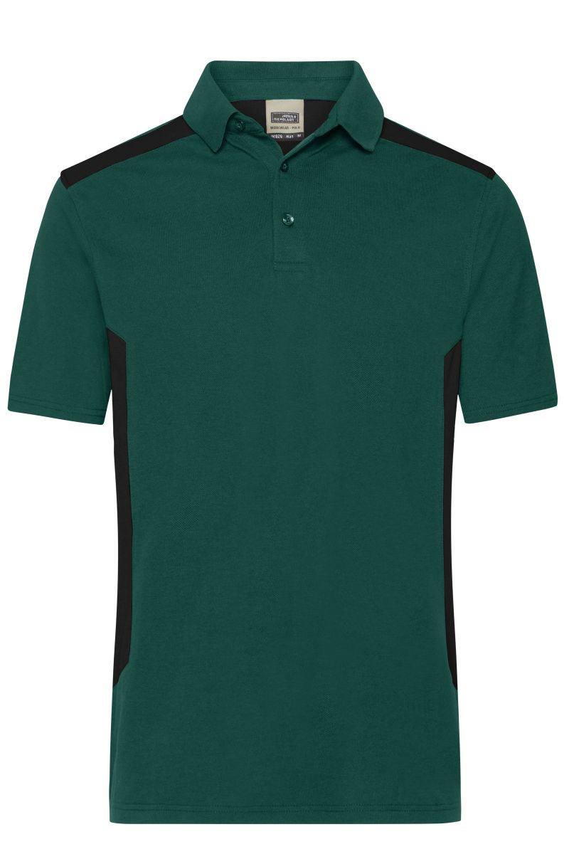 JN1826 Herren Workwear Polo - STRONG - in Dark-Green / Black, Größe 6XL von James & Nicholson