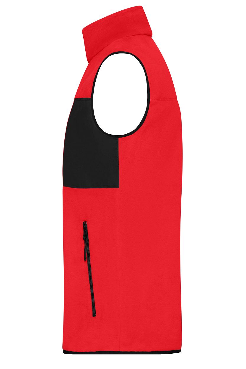 Men's Fleece Vest GRS "JN1310" in Red/Black, Größe 3XL - Daiber