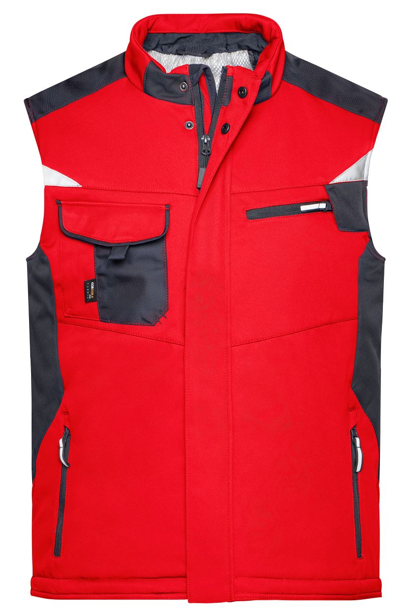 Craftsmen Softshell Vest - STRONG - "JN825" in Red/Black, Größe 6XL - Daiber