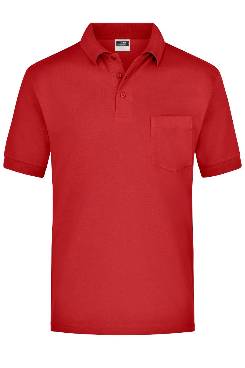 Polo-Piqué Pocket "JN026" in Red, Größe 3XL - Daiber