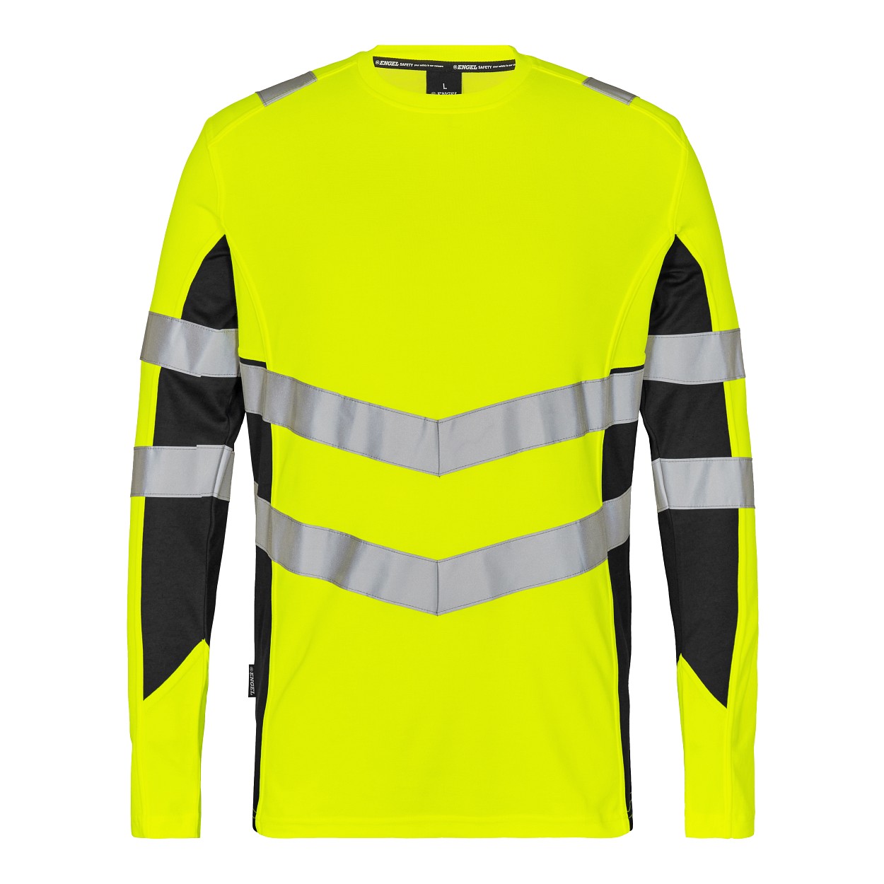 ENGEL Safety Langarm-Shirt in Gelb/Schwarz, Größe XS