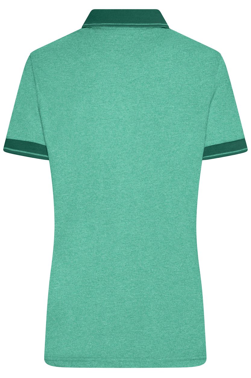 Ladies' Heather Polo "JN705" in Green-Melange/Dark-Green, Größe 2XL - Daiber