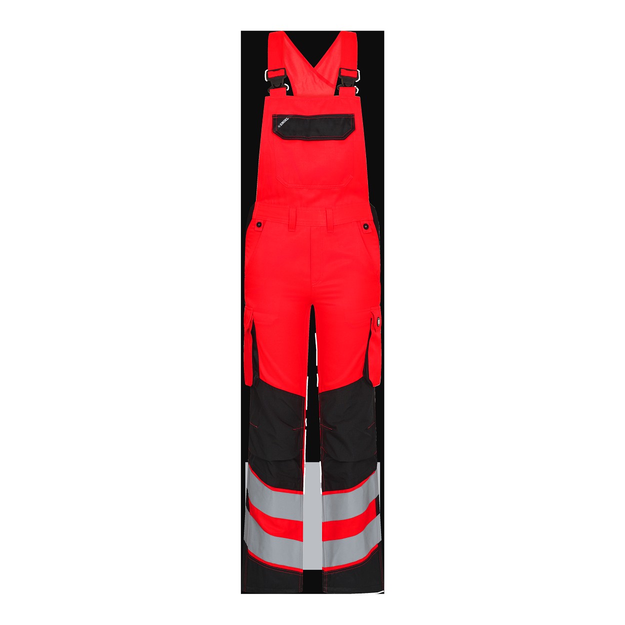 ENGEL Safety Light Damen Latzhose in Rot/Schwarz, Größe 48
