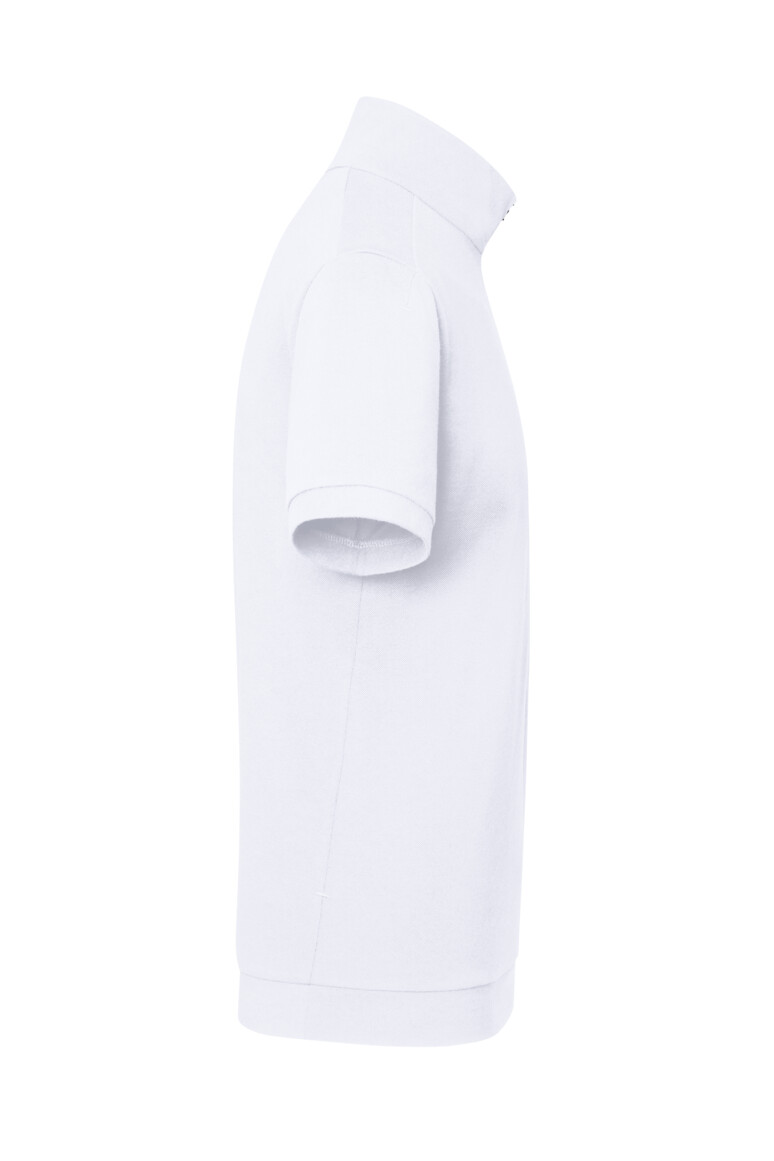 HAKRO 534 Zip-Shirt Piqué MIKRALINAR® ECO in Weiß, Größe 6XL