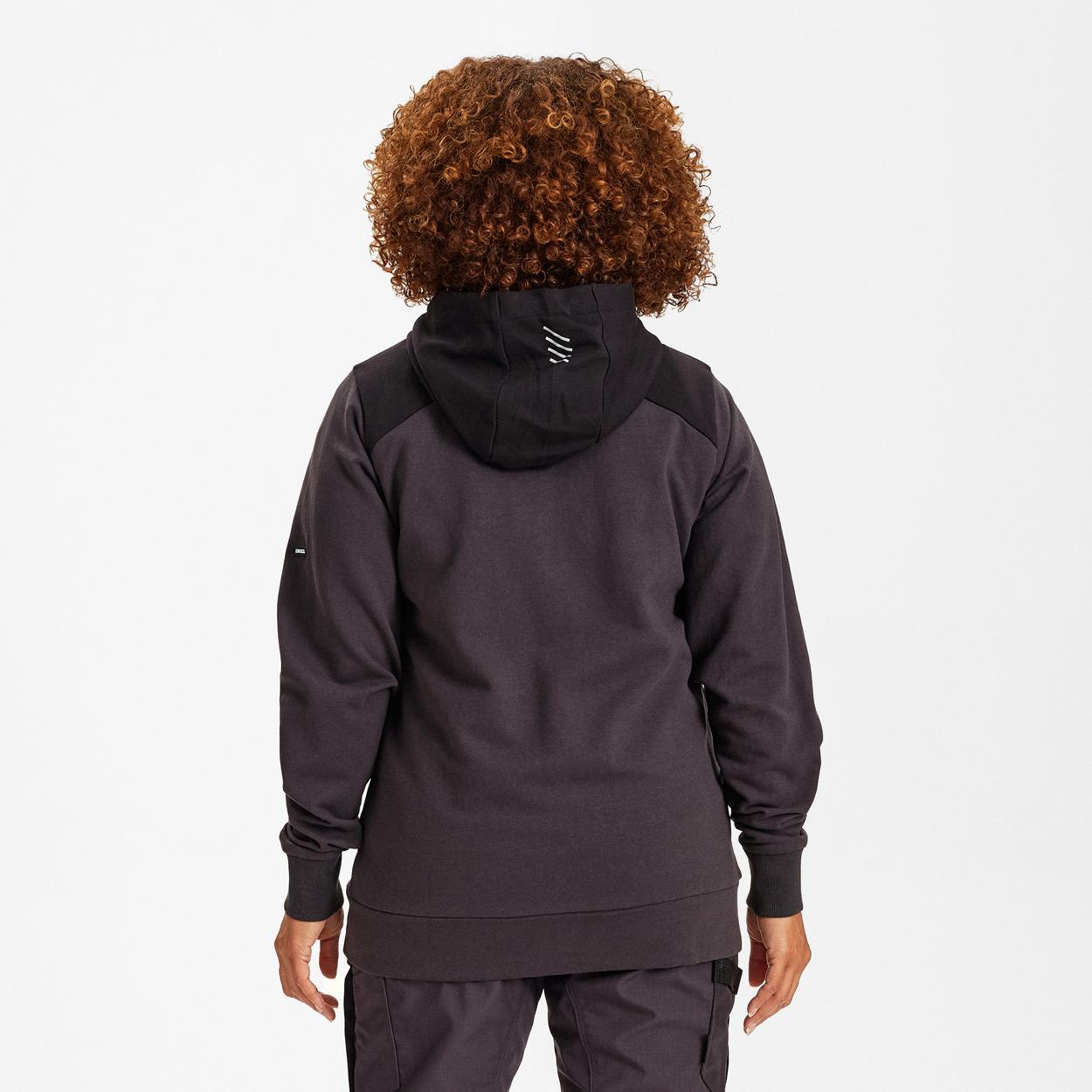 ENGEL Entire Damen Sweatcardigan mit Kapuze in Anthrazitgrau/Schwarz, Größe XS