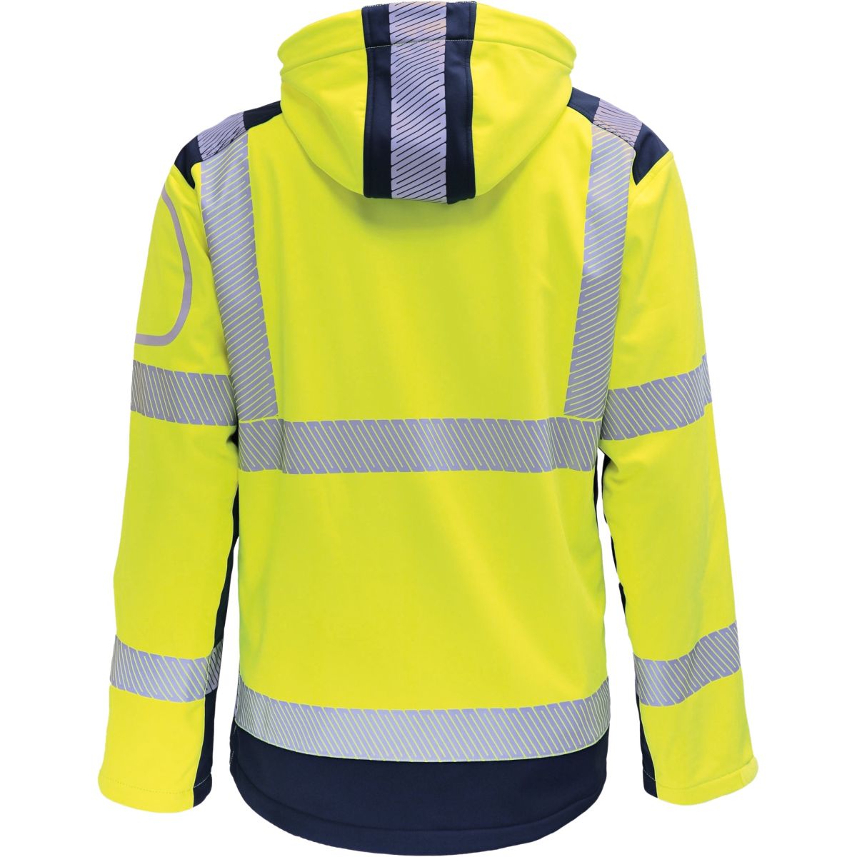 Kontrast-Softshelljacke leuchtgelb-marine von Vizwell
