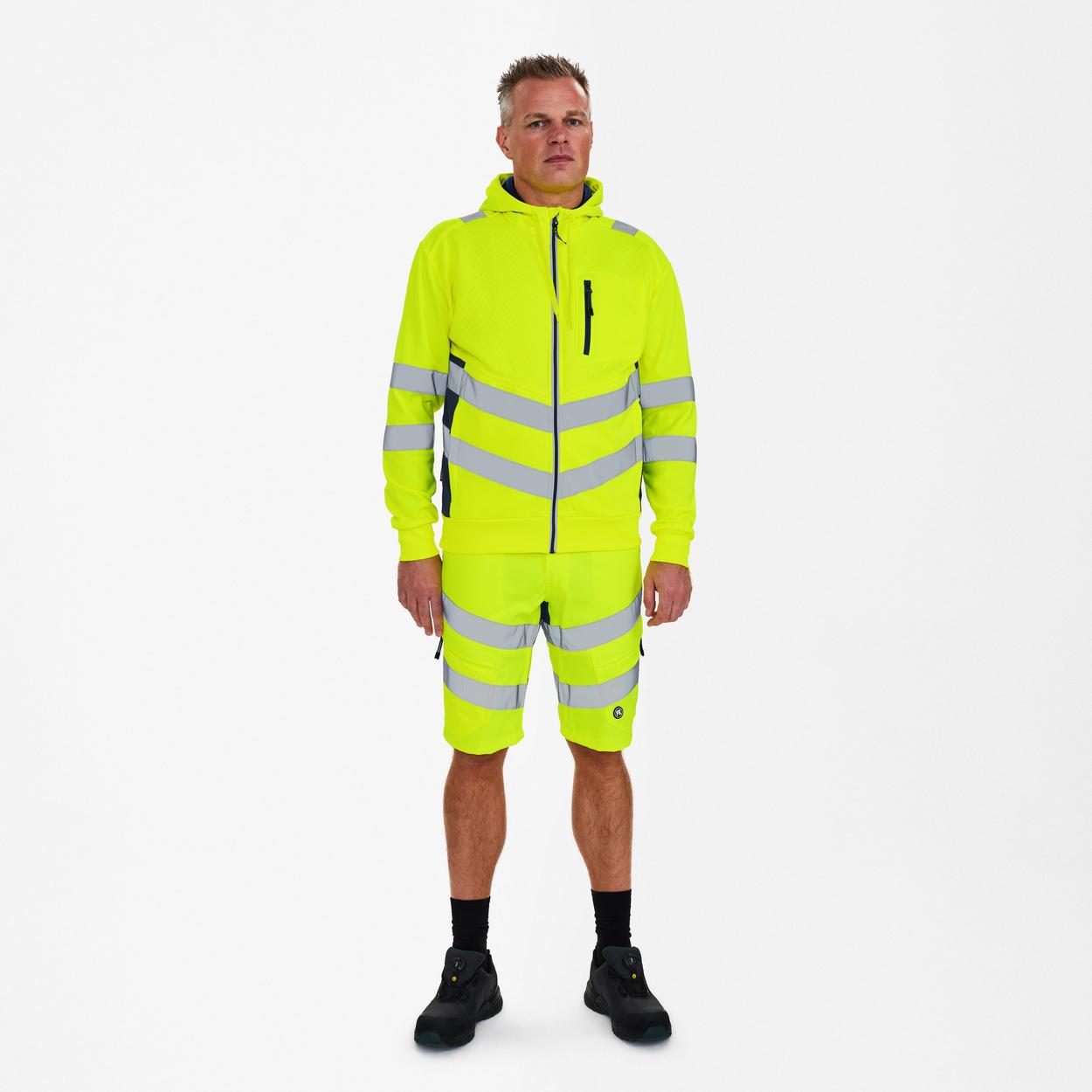 ENGEL Safety Sweatcardigan in Gelb/Blue Ink, Größe XS