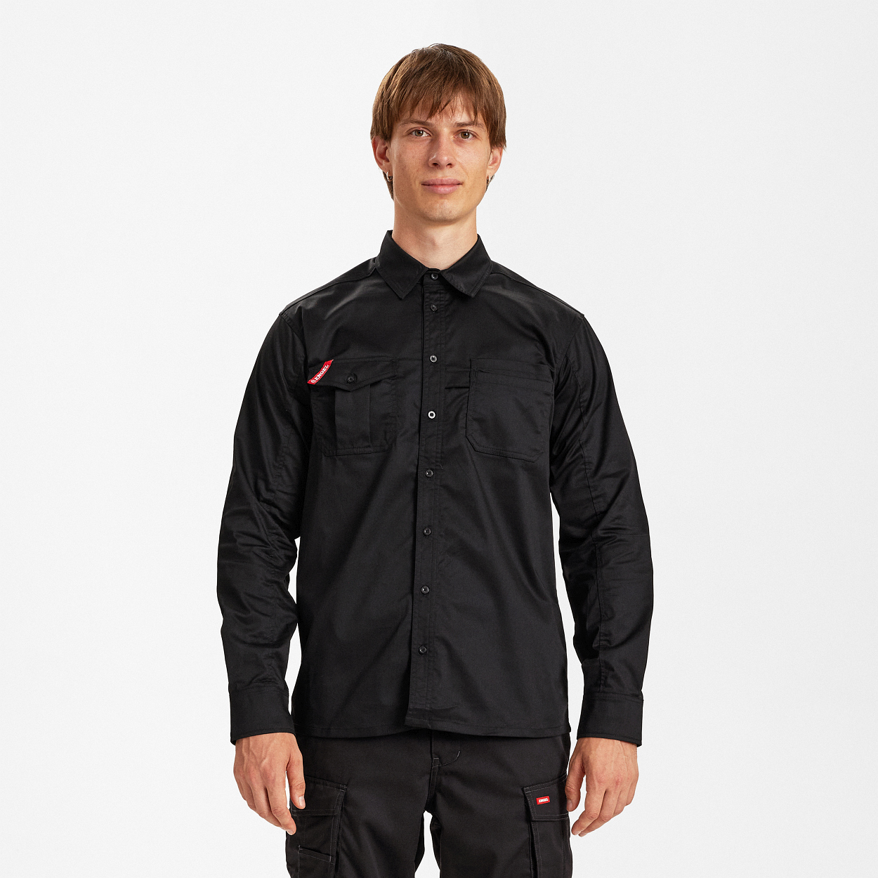 ENGEL Extend Langarm-Hemd mit Stretch in Schwarz, Größe XS
