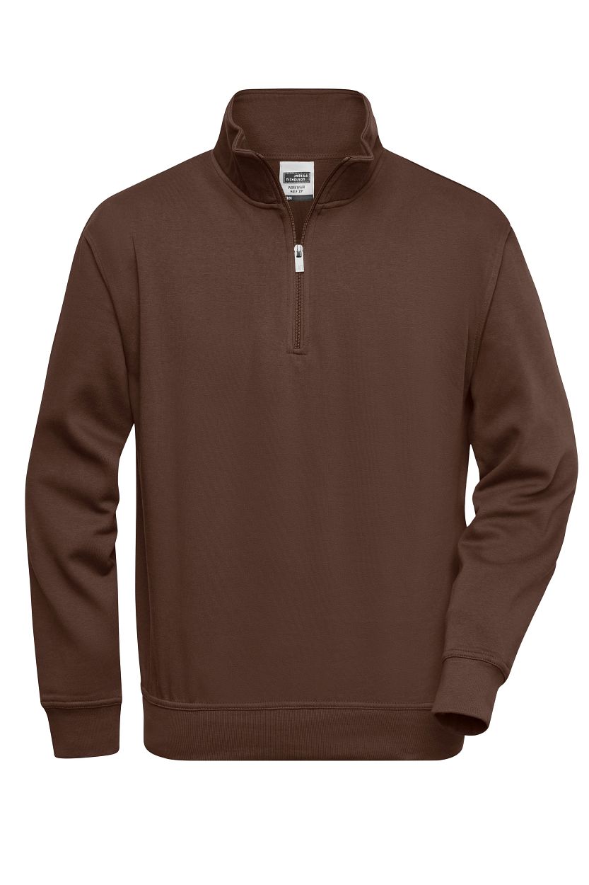 Workwear Half-Zip Sweat "JN831" in Brown, Größe 6XL - Daiber