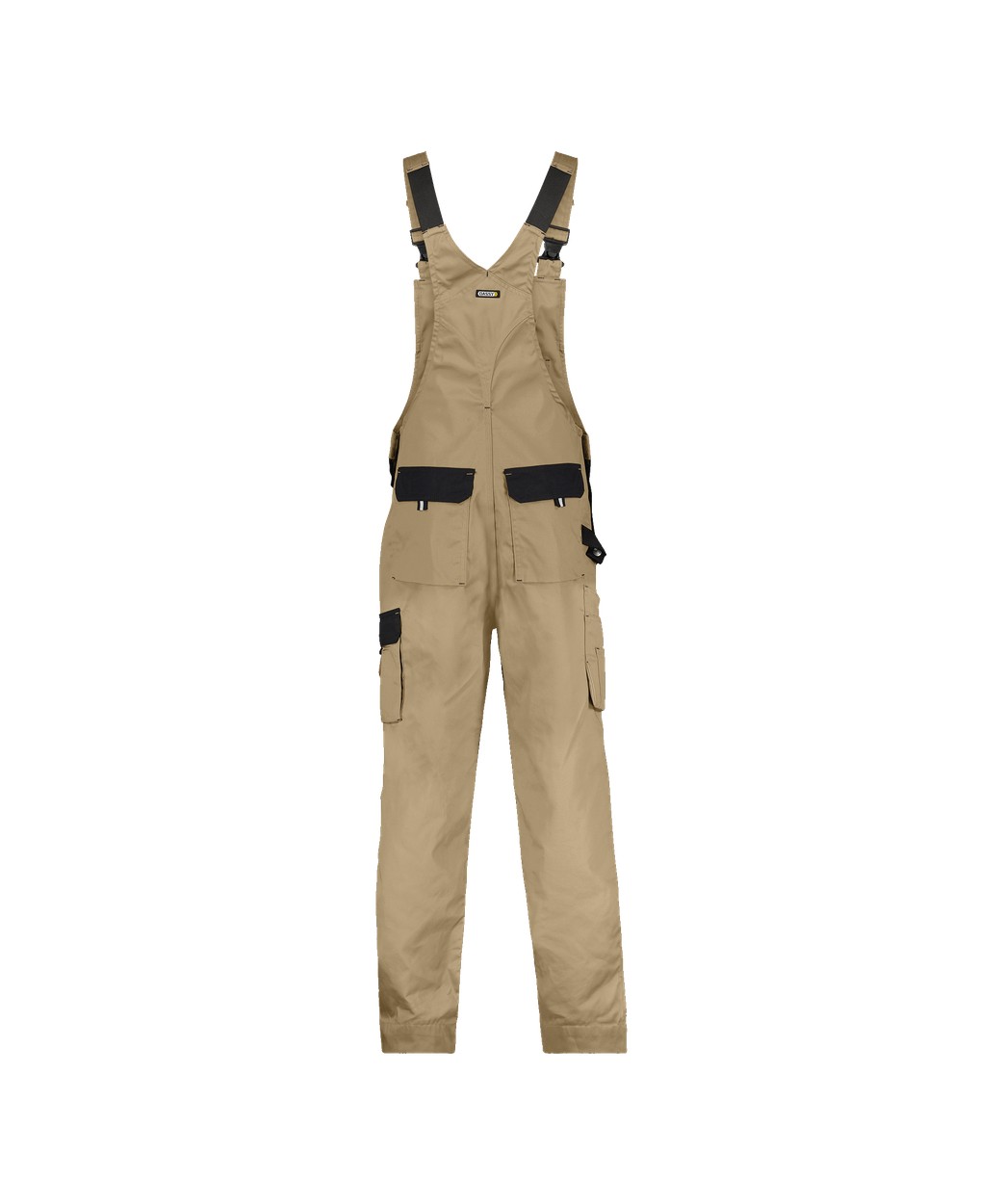 Zweifarbige Arbeitslatzhose mit Kniepolstertaschen "DASSY® Versailles" in KHAKI/SCHWARZ, Größe 56 - langer Schritt PESCO61