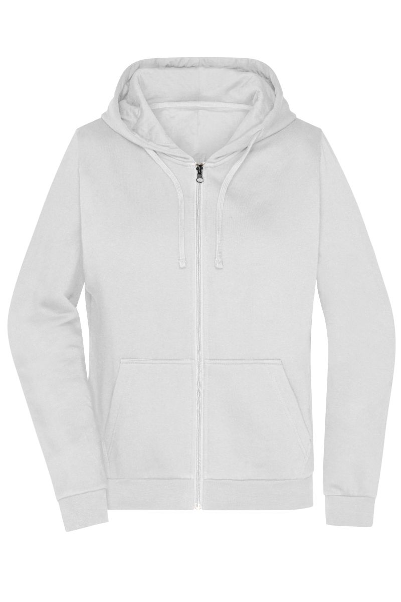 JN755 Damen Promo Zip Hoody in White, Größe M von James & Nicholson JN755 Damen Promo Zip Hoody in White, Größe M von James & Nicholson