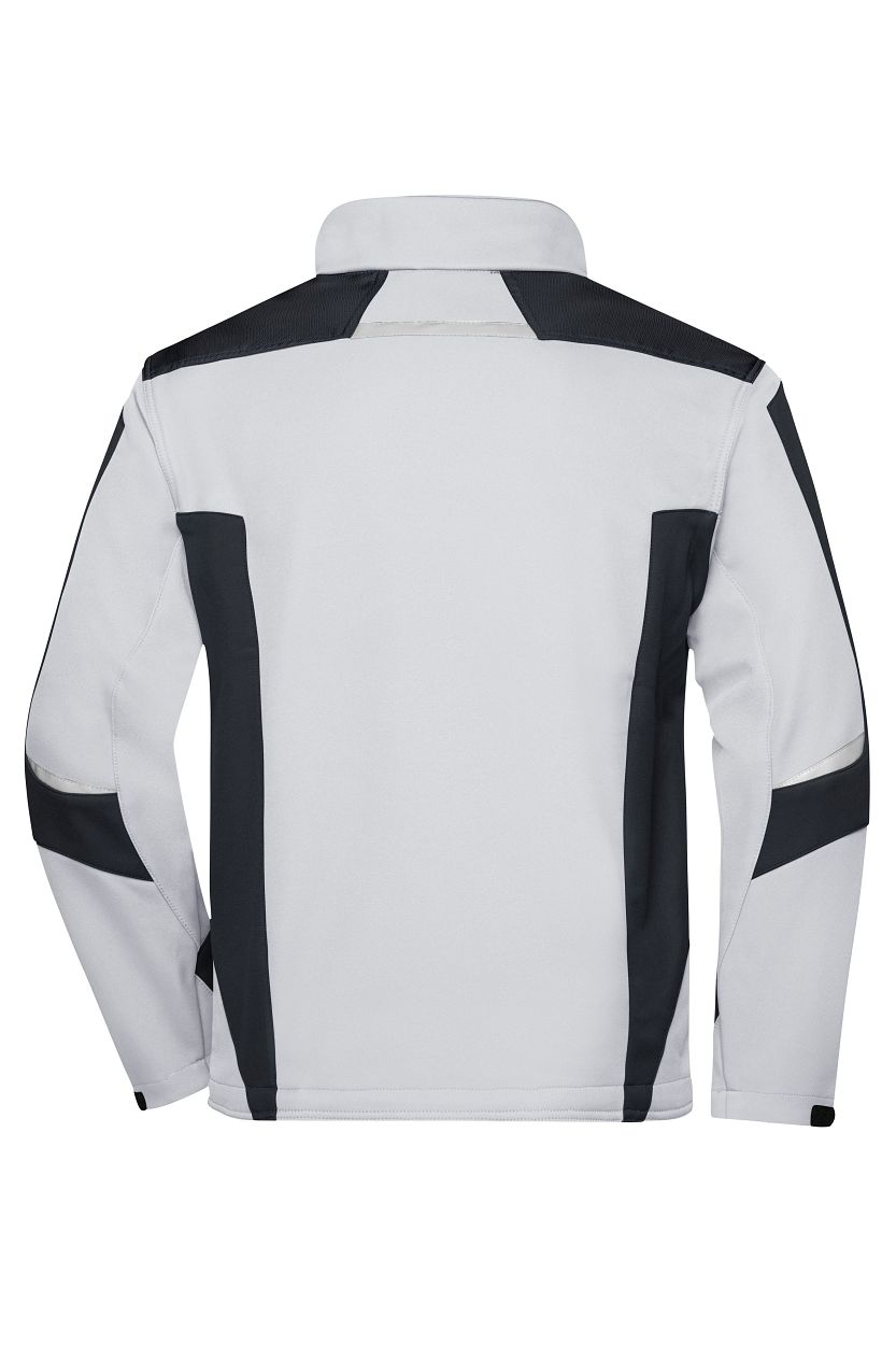 Workwear Softshell Jacket - STRONG - "JN844" in White/Carbon, Größe 6XL - Daiber