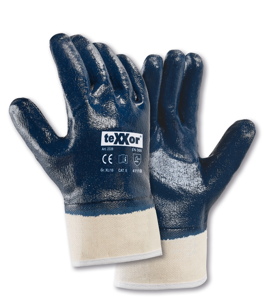 teXXor® Nitril-Handschuhe STULPE in Braun, Größe 11