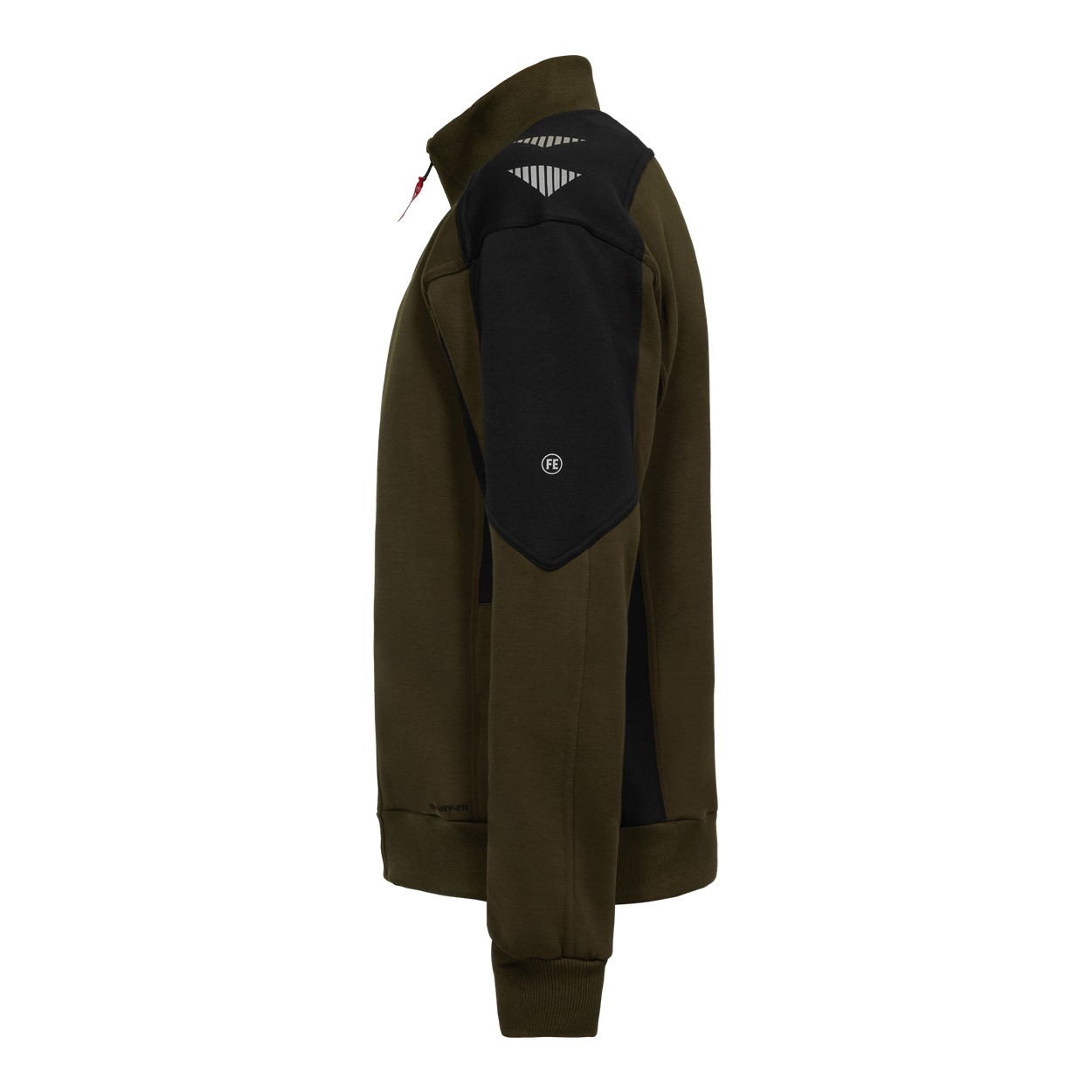 ENGEL Galaxy Sweatcardigan mit Kragen in Forest Green/Schwarz, Größe XS