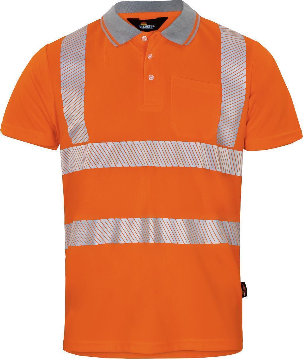 Warnschutz-Poloshirt leuchtorange in Gr. XXL von Vizwell