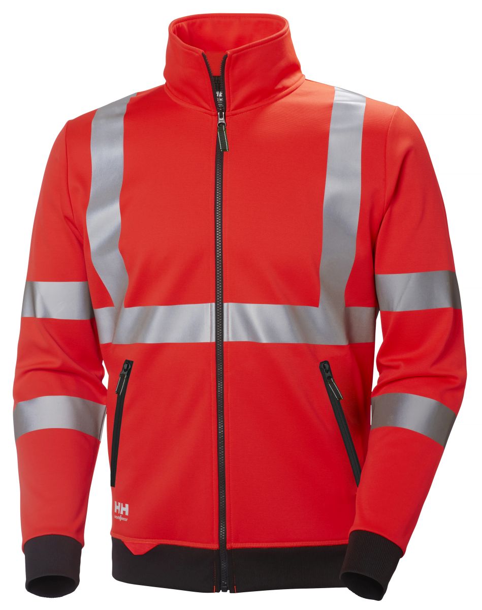 Hi-Vis Zip Sweatshirt Addvis in Red, Gr. M von Helly Hansen Workwear