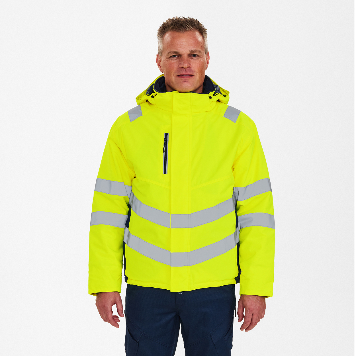 ENGEL Safety Winterjacke in Gelb/Blue Ink, Größe XS