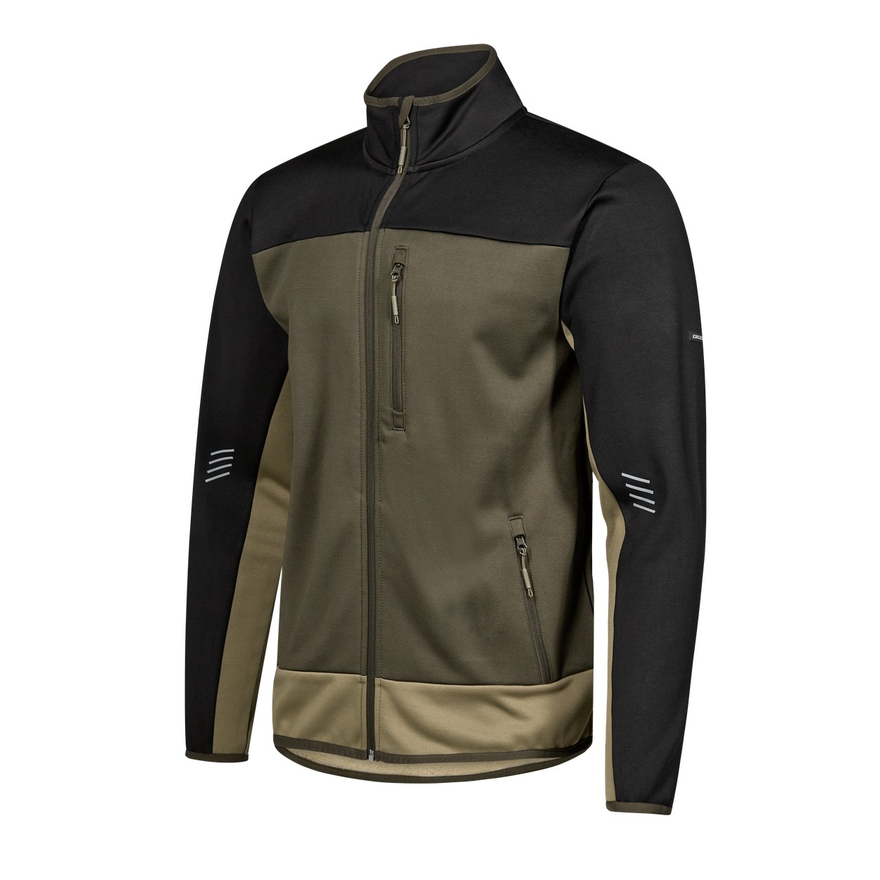 ENGEL Entire Midlayer-Cardigan in Forest Green/Schwarz, Größe XS