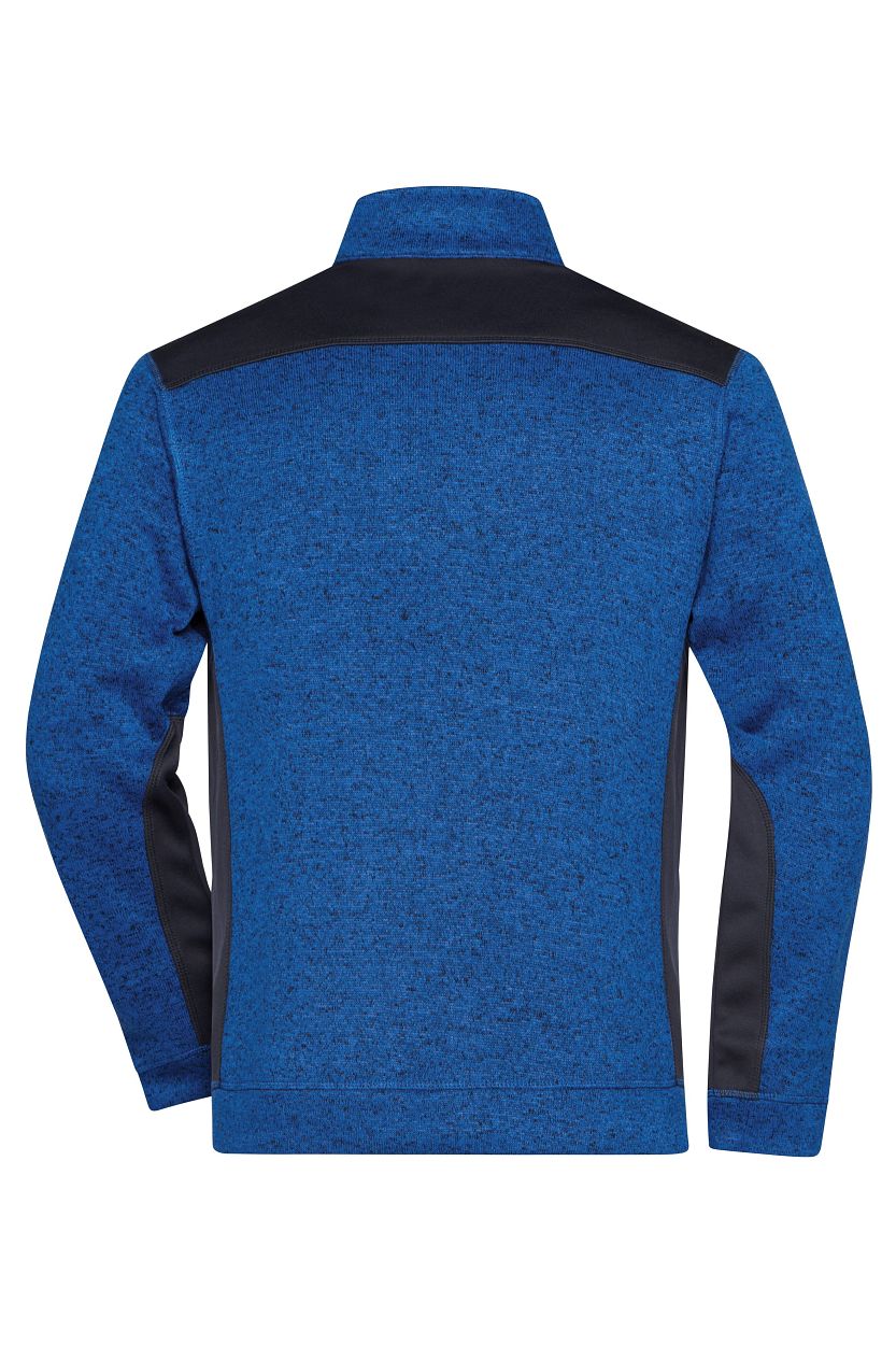 Men's Knitted Workwear Fleece Half-Zip - STRONG - "JN864" in Royal-Melange/Navy, Größe 6XL - Daiber