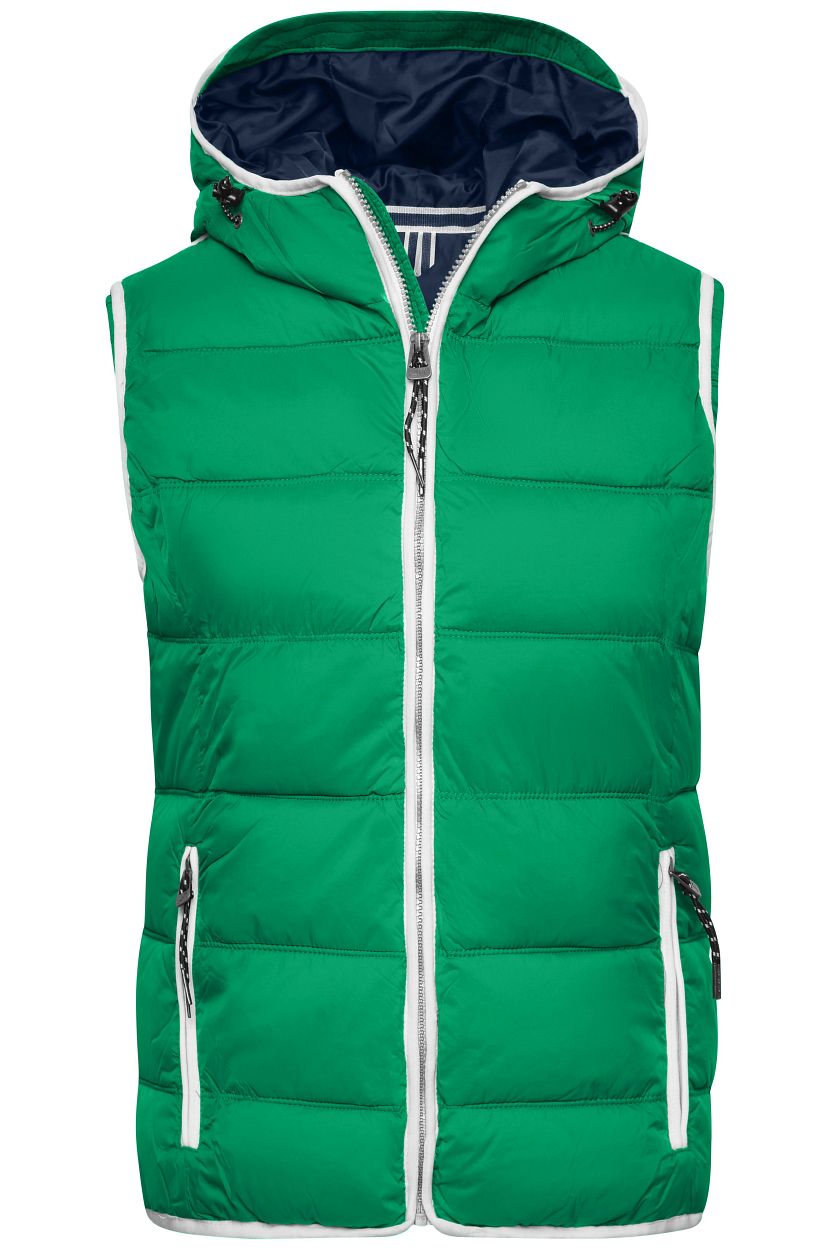 Ladies' Maritime Vest "JN1075" in Irish-Green/White, Größe 2XL - Daiber