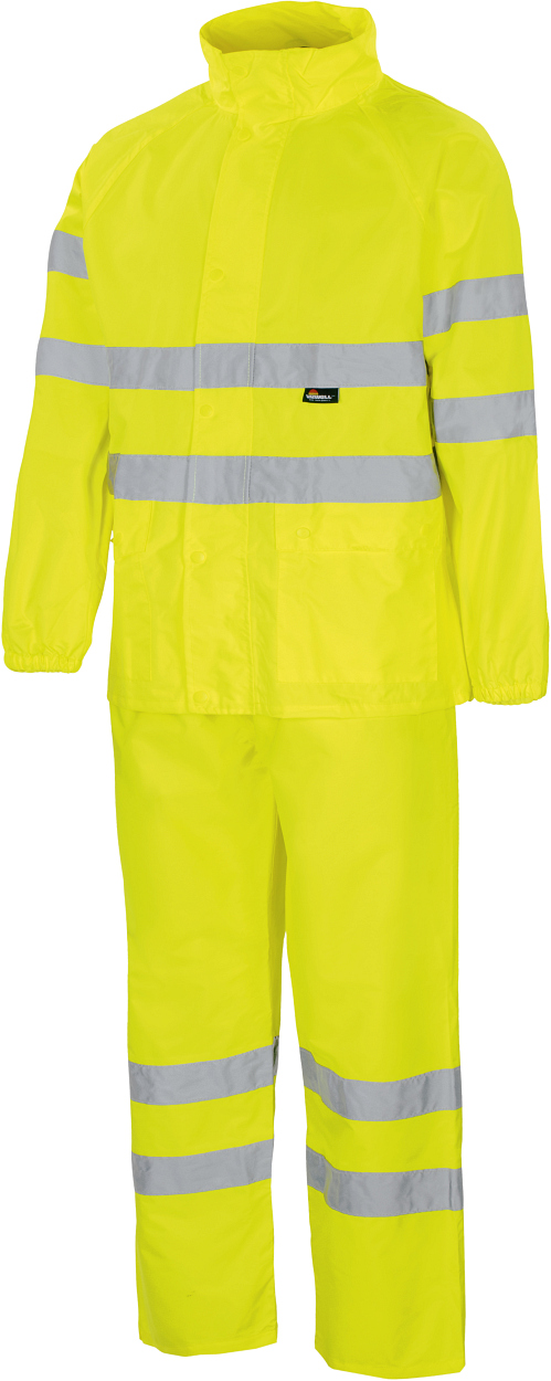 Warnschutz-Regenanzug leuchtgelb in Gr. 3XL von Vizwell Warnschutz-Regenanzug leuchtgelb in Gr. XXL von Vizwell