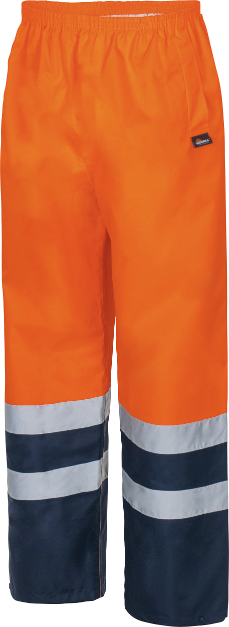 Warnschutz-Kontrast-Regenhose leuchtorange-marine in Gr. XXL von Vizwell