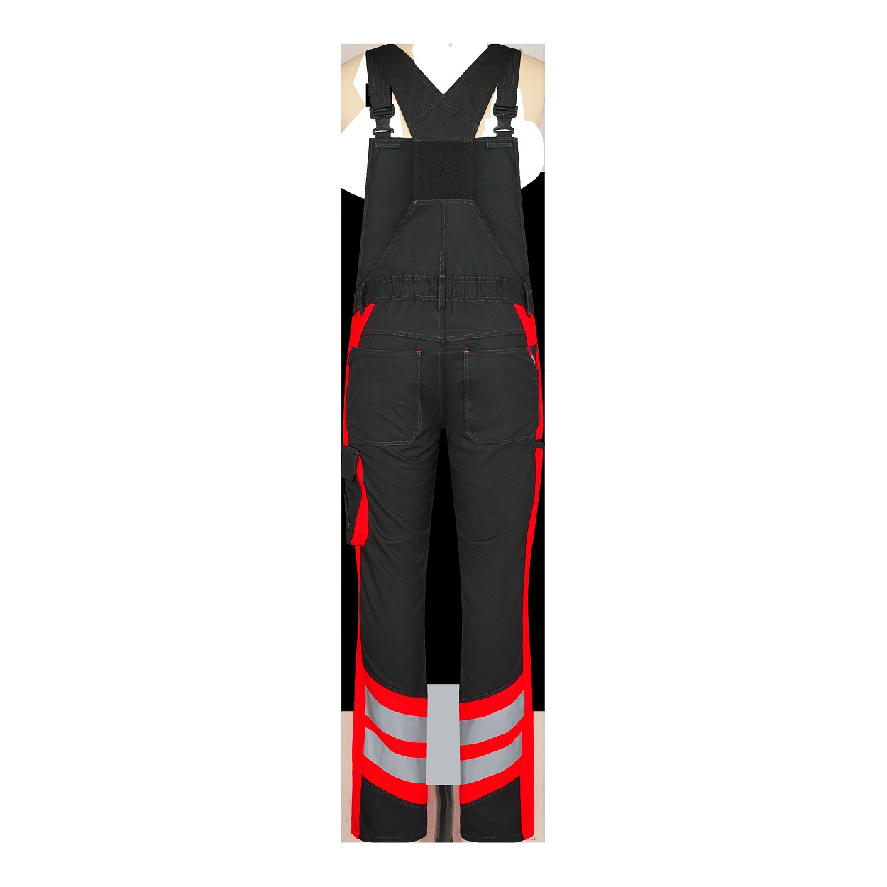 ENGEL Cargo Latzhose in Schwarz/Rot, Größe 106