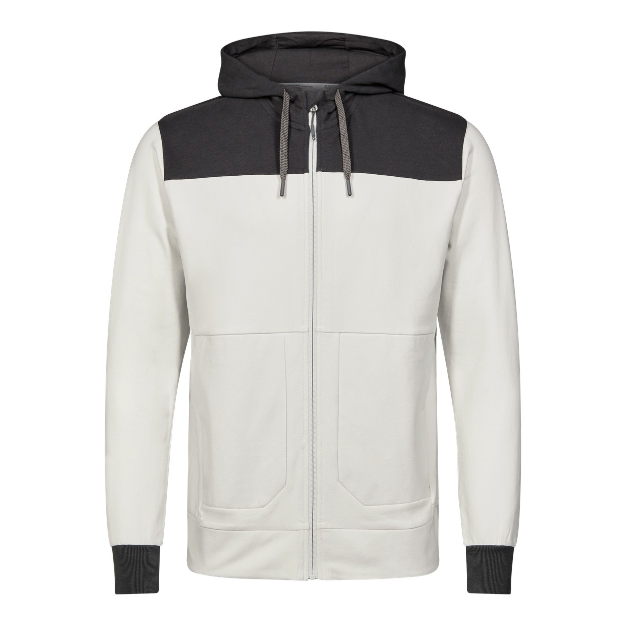 ENGEL Entire sweatcardigan mit kapuze in Bone White / Anthracite Grey, Größe XS