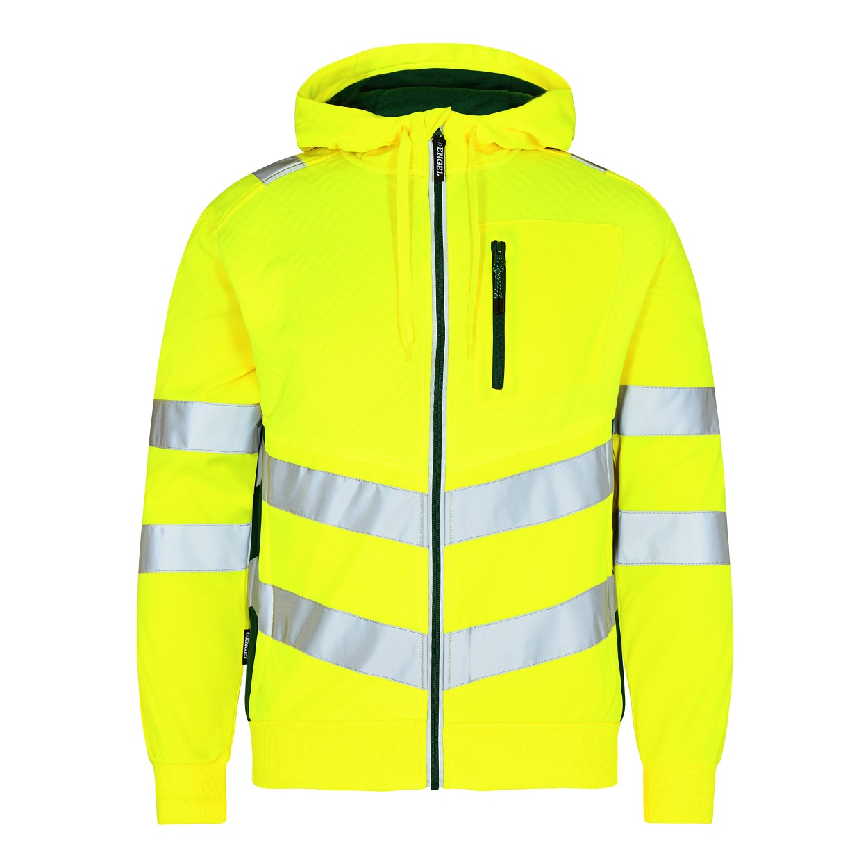 ENGEL Safety Sweatcardigan in Gelb/Grün, Größe XS