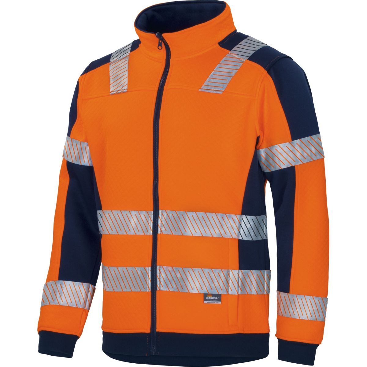 Warnschutz-Stepp-Innenjacke leuchtorange-marine von Vizwell